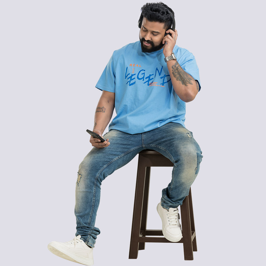 Men's Full Size Striped Round Neck Casual T-Shirt Plus Size