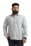 Plus SizeFull Sleeve Ice bluePrinted Shirt- 1097