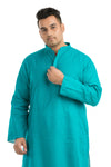 Plus Size Men Turquoise Blue Kurta