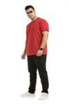 Men Plus Size Striped Round Neck Tshirt