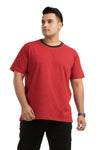 Men Plus Size Striped Round Neck Tshirt