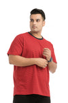 Men Plus Size Striped Round Neck Tshirt