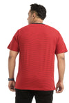Men Plus Size Striped Round Neck Tshirt