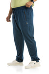 Men Plus Size Navy Melange Track pant