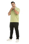 Men Solid Cotton Stencil Polo Tshirt