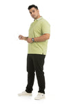 Men Solid Cotton Stencil Polo Tshirt