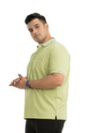 Men Solid Cotton Stencil Polo Tshirt