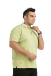 Men Solid Cotton Stencil Polo Tshirt