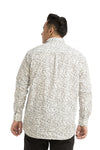 Plus SizeFull Sleeve White Printed Shirt-1083