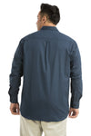 Plus Size Full Sleeve Navy Printed Shirt-1087