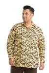 Plus SizeFull Sleeve Yellow Printed Shirt