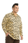 Plus SizeFull Sleeve Yellow Printed Shirt