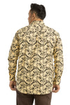 Plus SizeFull Sleeve Yellow Printed Shirt