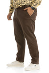 Brown Texture Cotton Trouser Men's Plus Size