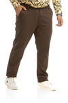 Brown Texture Cotton Trouser Men's Plus Size