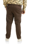 Brown Texture Cotton Trouser Men's Plus Size