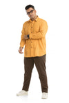 Plus SizeFull Sleeve Mustard Printed Shirt-1085
