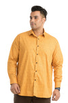 Plus SizeFull Sleeve Mustard Printed Shirt-1085