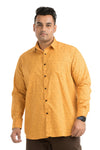Plus SizeFull Sleeve Mustard Printed Shirt-1085