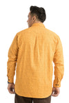 Plus SizeFull Sleeve Mustard Printed Shirt-1085