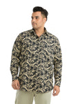 Plus SizeFull Sleeve Yellow & Black Printed Shirt