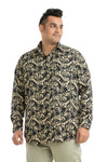 Plus SizeFull Sleeve Yellow & Black Printed Shirt