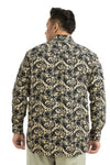 Plus SizeFull Sleeve Yellow & Black Printed Shirt