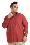Plus SizeFull Sleeve Red Printed Shirt-1086