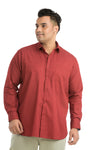 Plus SizeFull Sleeve Red Printed Shirt-1086