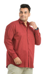 Plus SizeFull Sleeve Red Printed Shirt-1086