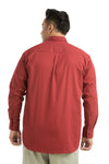 Plus SizeFull Sleeve Red Printed Shirt-1086