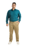 Khaki solid Cotton Trouser Men's Plus Size
