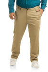 Khaki solid Cotton Trouser Men's Plus Size
