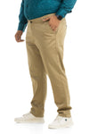 Khaki solid Cotton Trouser Men's Plus Size
