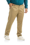 Khaki solid Cotton Trouser Men's Plus Size