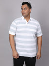 Men Plus Size Polo Stripe T-shirt