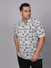 Men Plus Size Floral Printed Polo T-shirt