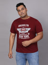 Men Plus Size Graphic Print Round Neck T-shirt