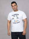 Men Plus Size Print Round Neck T-shirt-2521