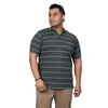 Men Plus Size Polo Stripe T-shirt