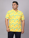Men Plus Size Floral Printed Polo T-shirt