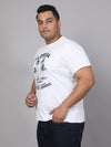 Men Plus Size Print Round Neck T-shirt-2521