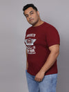 Men Plus Size Graphic Print Round Neck T-shirt