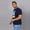 Men Plus Size Graphic Print Round Neck T-shirt