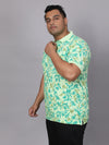 Men Plus Size Floral Printed Polo T-shirt