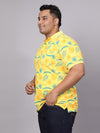 Men Plus Size Floral Printed Polo T-shirt