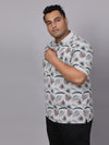 Men Plus Size Floral Printed Polo T-shirt