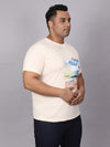 Men Plus Size Graphic Print Round Neck T-shirt