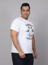 Men Plus Size Print Round Neck T-shirt-2521