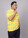 Men Plus Size Floral Printed Polo T-shirt